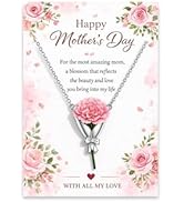 Roe Dolph Mothers Day Gifts for Mom and Daughter Matching Dresses Flower Holder Necklace Pendant ...