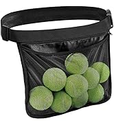TOBWOLF Adjustable Tennis Ball Band Holder, Pickleball Waist Pouch, Mesh Hip Ball Bag Carrier, Fa...