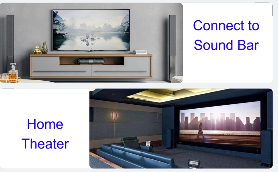 contect to bar and home theater