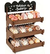 3-Tier Cookie Display Stand for Market Booths, Events & Craft Fairs | Wooden Cookie Stand with Ch...