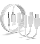 USB C to 3.5mm Audio Adapter 2 Pack and 4ft Aux Cable - HiFi Type C to Headphone Jack Adapter and...