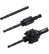 Luckyway 3-Piece Hole Saw Mandrel,Fit 3/4-Inch to 6-Inch Diameter,Including 7/16-Inch and 3/8 Inc...