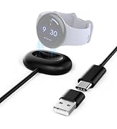 KAKAPOZO Magnetic Charger Cable for Google Pixel Watch 4 Charger (Black) | Type-C to 2 Pin Chargi...