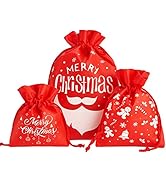 CCINEE Christmas Drawstring Gift Bags,Xmas Assorted Goody Bags Gift Wrapping Fbric Bags for Holid...