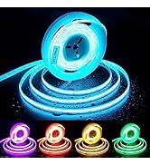 PAUTIX RGB COB LED Strip Light IP65 Waterproof 16.4ft/5m,UL Listed 24V Color Changing Flexible Ta...
