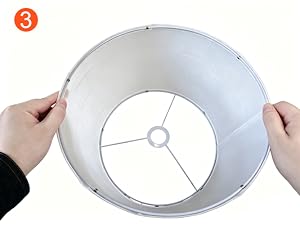 3. Fit the bottom ring into the clips on the lower part of lamp shade;