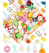 FIVEIZERO 70PCS Cute Resin Charms for Jewelry Making with Loops | Assorted Cute Designs, Pre Atta...