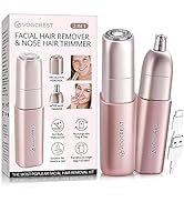 Facial - Nose Hair Remover Women: 2 in 1 Painless Electric Face Shaver and Nose Trimmer - Recharg...