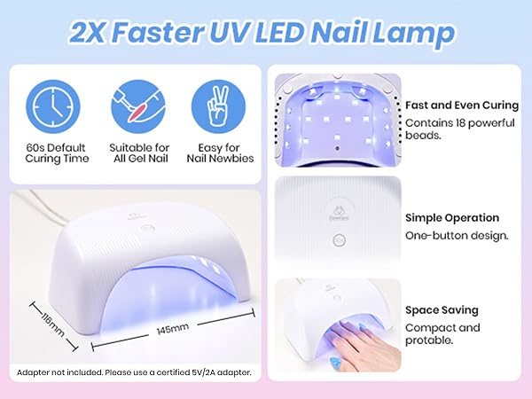 Beetles Gel Nail Polish Kit with U V Light - 32 Colors Gel Polish and Cat Eye Top Coat 68 Pcs