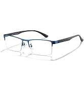 Cyxus Blue Light Glasses for Men Semi Rim Glasses Crystal Lens Rimless Glasses Computer Glasses U...