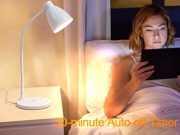 Desk Lamp for Home Office LED Desk Light USB Charging Ports Bedside Table Lamp for Dorm Room