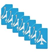 7 Pack Silicone Luggage Tag Baggage Handbag Travel Bag Tags with Name ID Card Perfect to Quickly ...