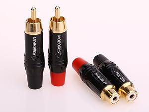 RCA to Speaker Wire Adapter, Male to Female Adapter Audio Phono Connector