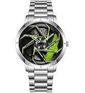 Gosasa Men Racing Watches Rotatable Car Rim Wheel hub Design Sports Watches Stainless Steel Water...