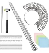 Ring Sizer Measuring Tool, IKOCO Ring Sizing kit with Rubber Hammer, Jewelry Cleaning Cloth and M...