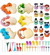 Sandwich Cutter for Kids 48 Pcs (LARGE), Nifogo Sandwich Maker, Cookie Cutters and Sealer Set, Br...