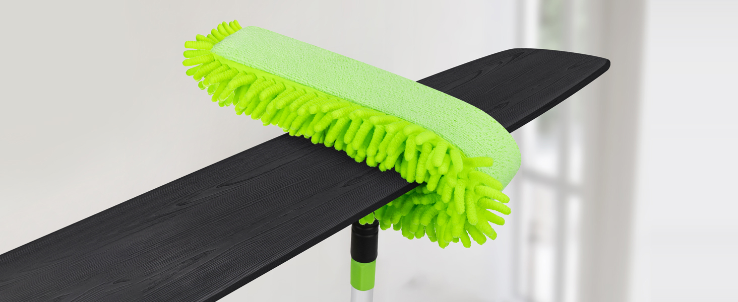 upward view of the long handle ceiling fan blade cleaner tool, no more ladder