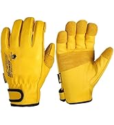 Schwer ANSI A9 Cut Resistant Leather Work Gloves, PM3401 Cut Proof Gloves, Reinforced Fingertips ...