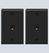 VCE Black Ethernet Wall Plate (UL Listed), 1-Port Cat6 Female to Female Wall Jack, Keystone Wall ...