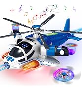 Helicopter Toy for Toddlers 1-3 With Lights And Sounds, 360°Freedom And Operated Automatic Bump A...