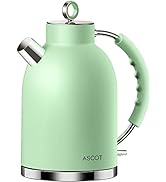 Electric Kettle ASCOT, Tea Kettle Hot Water Kettle Stainless Steel Kettle 1.6L 1500W Retro Tea He...