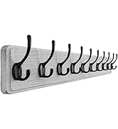 SKOLOO Rustic Large Wall Mounted Coat Rack: 38.6'' Long Coat Rack for Wall,16'' Hole to Hole, Pin...