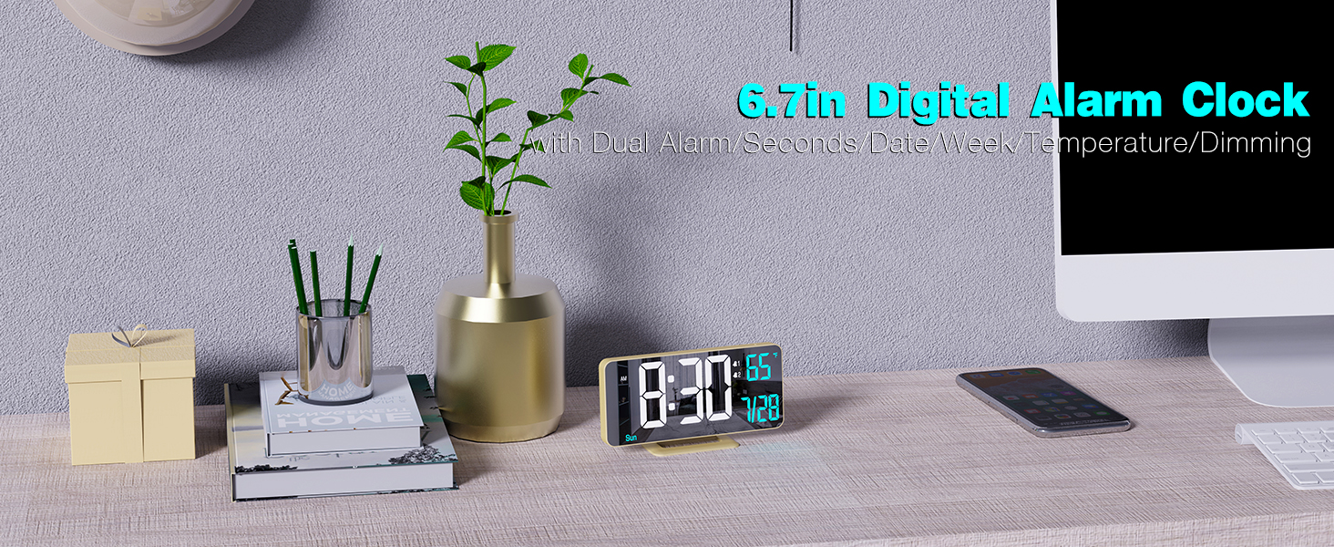 alarm clock with Seconds/Date/Week