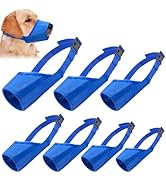 Coppthinktu Dog Muzzle Suit 7PCS Muzzles for Biting Barking Chewing, Adjustable Dog Mouth Cover f...