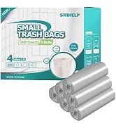 SWIHELP Trash Bags, 6 Rolls/240 Counts Small Garbage Bags for Office, Kitchen,Bedroom Waste Bin,C...