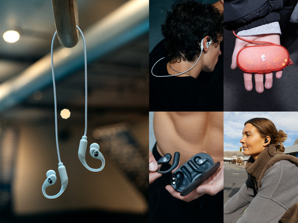 Push 540 Open images worn on model and earbuds in hand