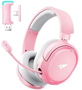 Wireless Gaming Headset, 7.1 Surround Sound, 2.4GHz USB Gaming Headphones with Bluetooth 5.4, 100...