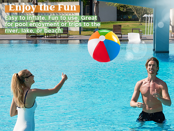 JOYIN 2-Pack 20" Beach Balls - Pool Toys Large Inflatable Beach Ball Swimming Pool Water Games
