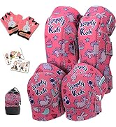 Simply Kids Knee and Elbow Pads with Bike Gloves - Comfortable Toddler Protective Gear Set for Ro...