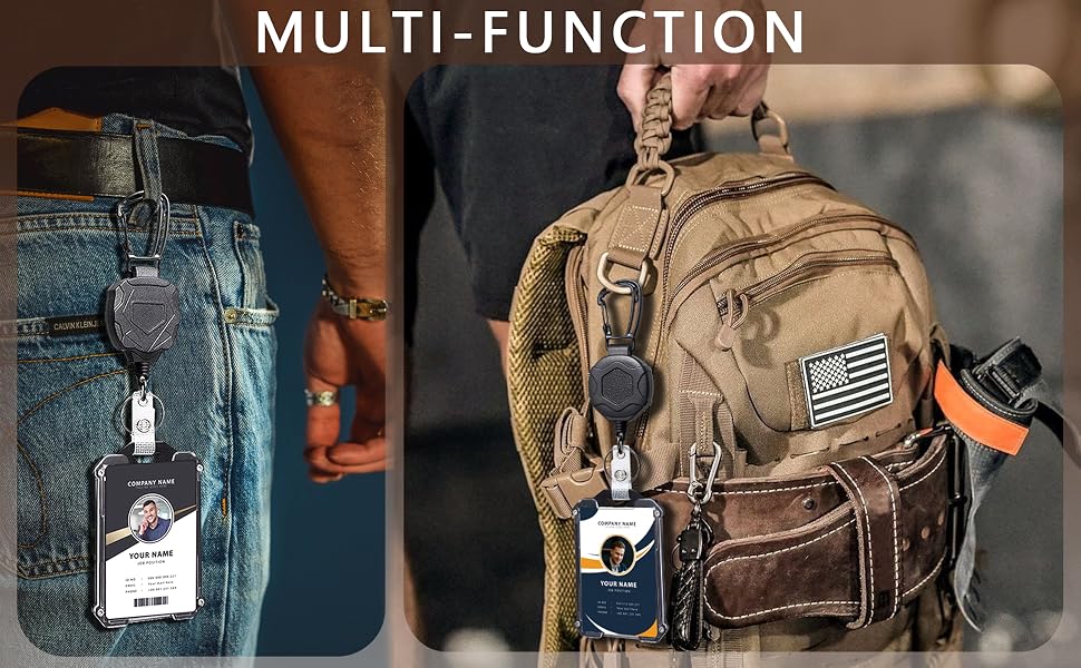 badge holder retractable clip