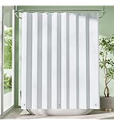 Amazer White Shower Curtain Liner with Magnets, 72x72 Plastic Shower Liner PEVA Waterproof Medium...