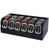 Belt Organizer, 6 Compartments Belt Organizer for Closet and Drawer, Bamboo Display Case for Tie ...