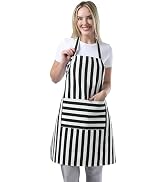 TOSHEX Kitchen Apron Waterdrop Resistant Cotton Apron with adjustable Aprons for Women with Pocke...