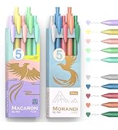 DRPHKTT Retractable Colored Gel Pens 0.5MM Fine Point, 10 Pastel Assorted Color Ink Pen Set, Cute...