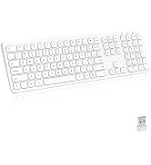 cimetech Wireless Keyboard, 2.4G Advanced Full Size Keyboard with Number Pad, Silent Ergonomic Ke...
