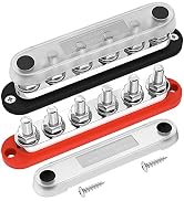 DaierTek 300A Bus Bar 12V Marine 12V Power Distribution Block with Cover 6 x 3/8" (M10) Terminal ...