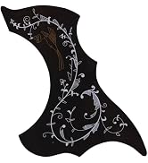 Black Self Adhesive Acoustic Guitar Pickguard Pick Guards Scratch Plate,Hummingbird and Water Sha...