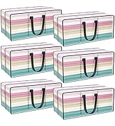 Clear Storage Bags with Zipper, 6 Pack Large Moving Bags Heavy Duty Extra Large, Plastic Storage ...