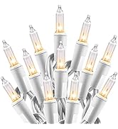 Minetom Clear Christmas Lights Set 100 Count 25 Feet Incandescent Bulb Mini String Lights for Ind...