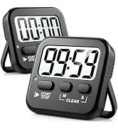 Antonki 2 Pack Digital Timer for Kids Classroom Kitchen Timers for Cooking | With 2*AAA Battery, ...