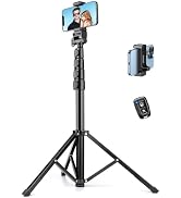 Phone Tripod, 70" Tripod Stand for Phone & Camera, Phone Tripod Stand with Remote and Phone Holde...