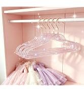 Clear Acrylic Hangers Glittery Hangers Sparkling Hangar with Gold Glitter | 10Pcs Transparent Gli...