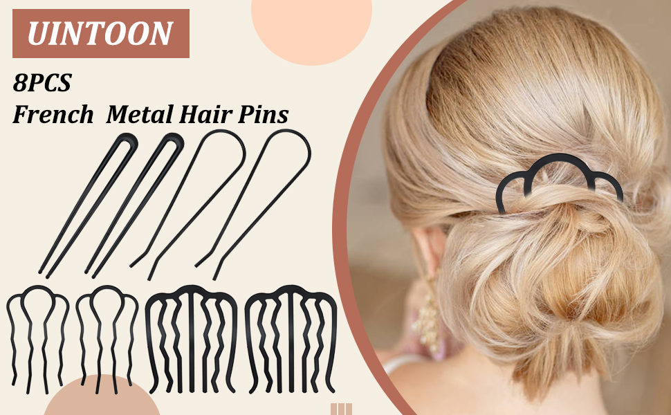 U-shaped metal hair pins add a touch of elegance for your hairstyle!