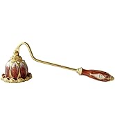 Pewery Brown & White Floral Candle Snuffer, Hand-Painted Metal Candle Extinguisher with Non-Slip ...