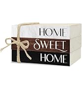 Ycyfckdr Mini Decorative Books for Home Decor, Rustic Wood Stack for Table, Home Sweet Decor Book...
