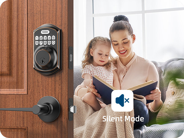 keyless entry door lock with handle